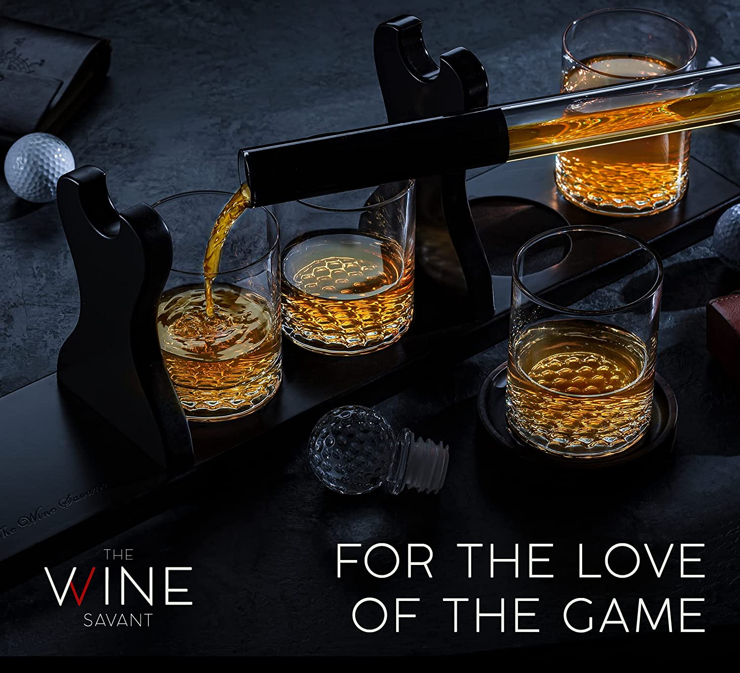 Golf Club Whiskey Decanter With 4 Glasses - POPvault