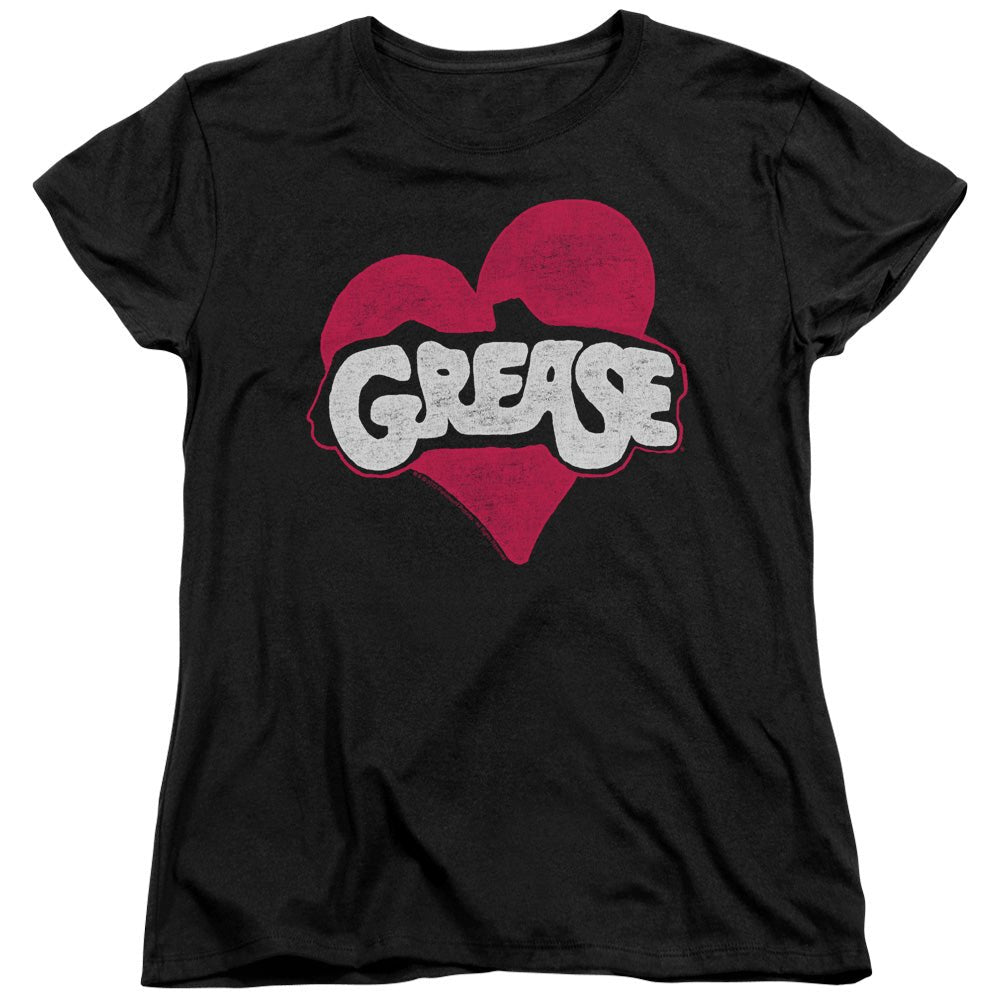 Grease Heart Womens T Shirt Black Officially Licensed - POPvault