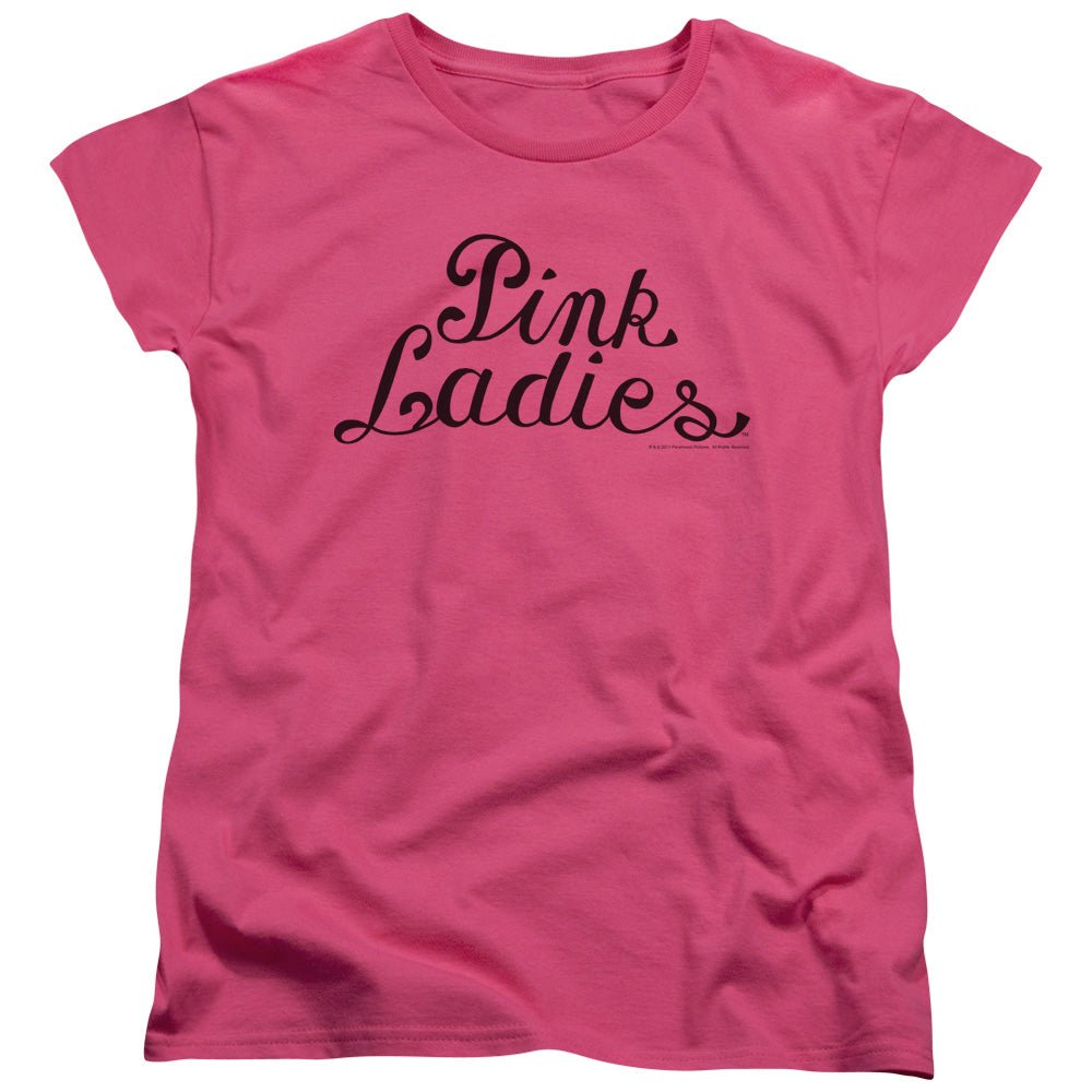 Grease Pink Ladies Logo Womens T Shirt Hot Pink Officially Licensed - POPvault