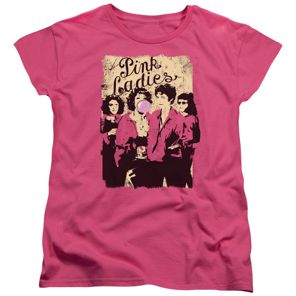 Grease Pink Ladies Womens T Shirt Hot Pink Officially Licensed - POPvault