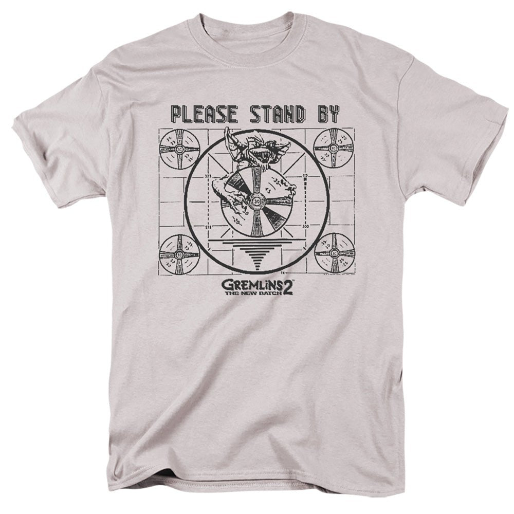 Gremlins 2 Please Stand By Mens T Shirt Silver Officially Licensed - POPvault