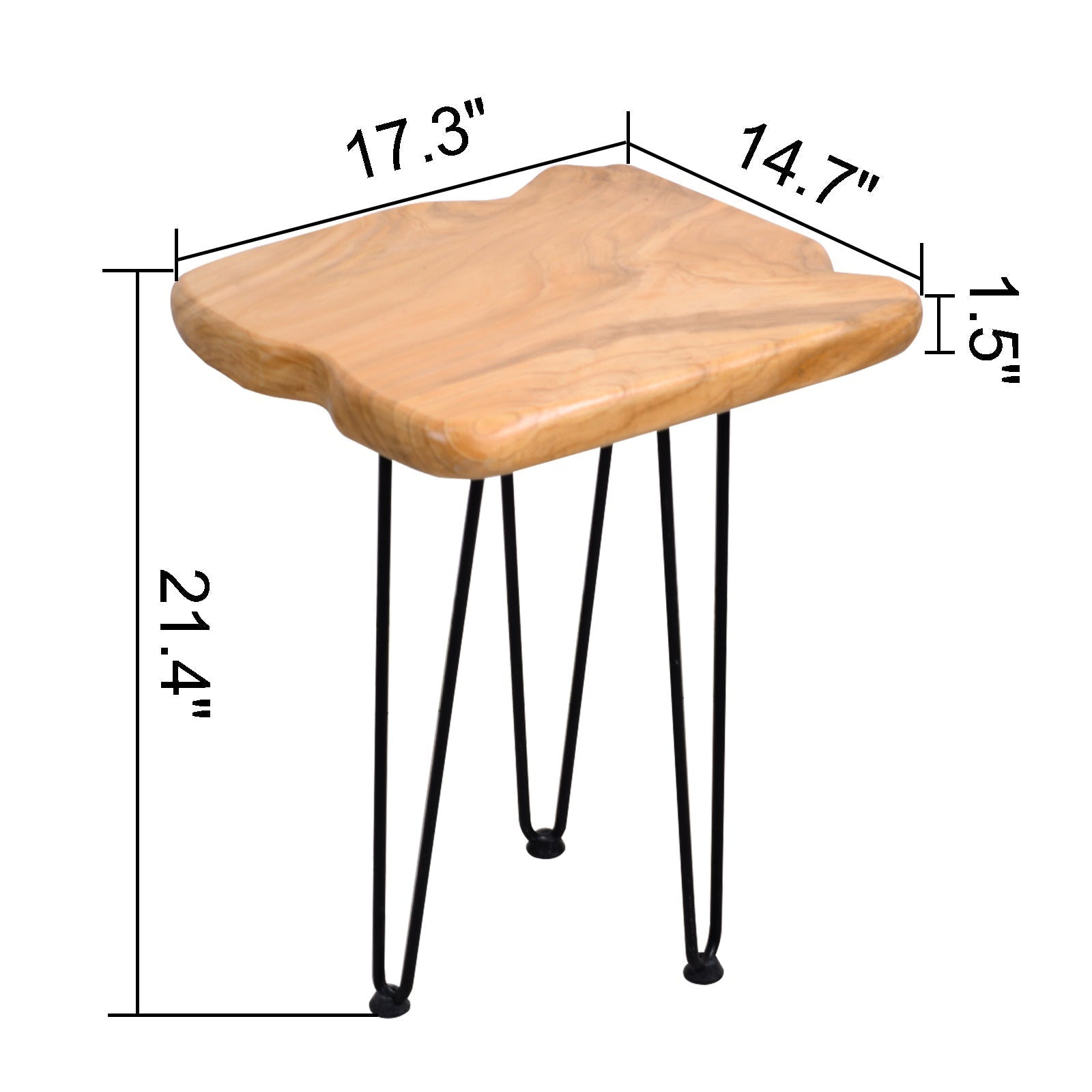Hand Crafted Natural Edge Solid Wood Side Table - POPvault