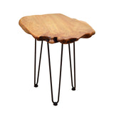Hand Crafted Natural Edge Solid Wood Side Table - POPvault