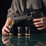 Hand Painted Black & Gold Pistol 18 Oz. Whiskey & Wine Decanter With 3 Shot Glasses - POPvault