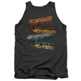Harry Potter Burnt Banners Mens Tank Top Shirt Charcoal Officially Licensed - POPvault