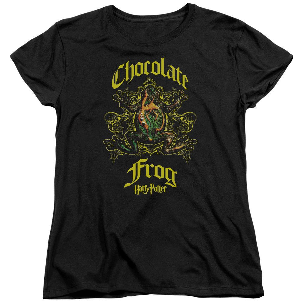 Harry Potter Chocolate Frog Womens T Shirt Black Officially Licensed - POPvault