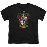 Harry Potter Gryffindor Crest Kids Youth T Shirt Black Officially Licensed - POPvault