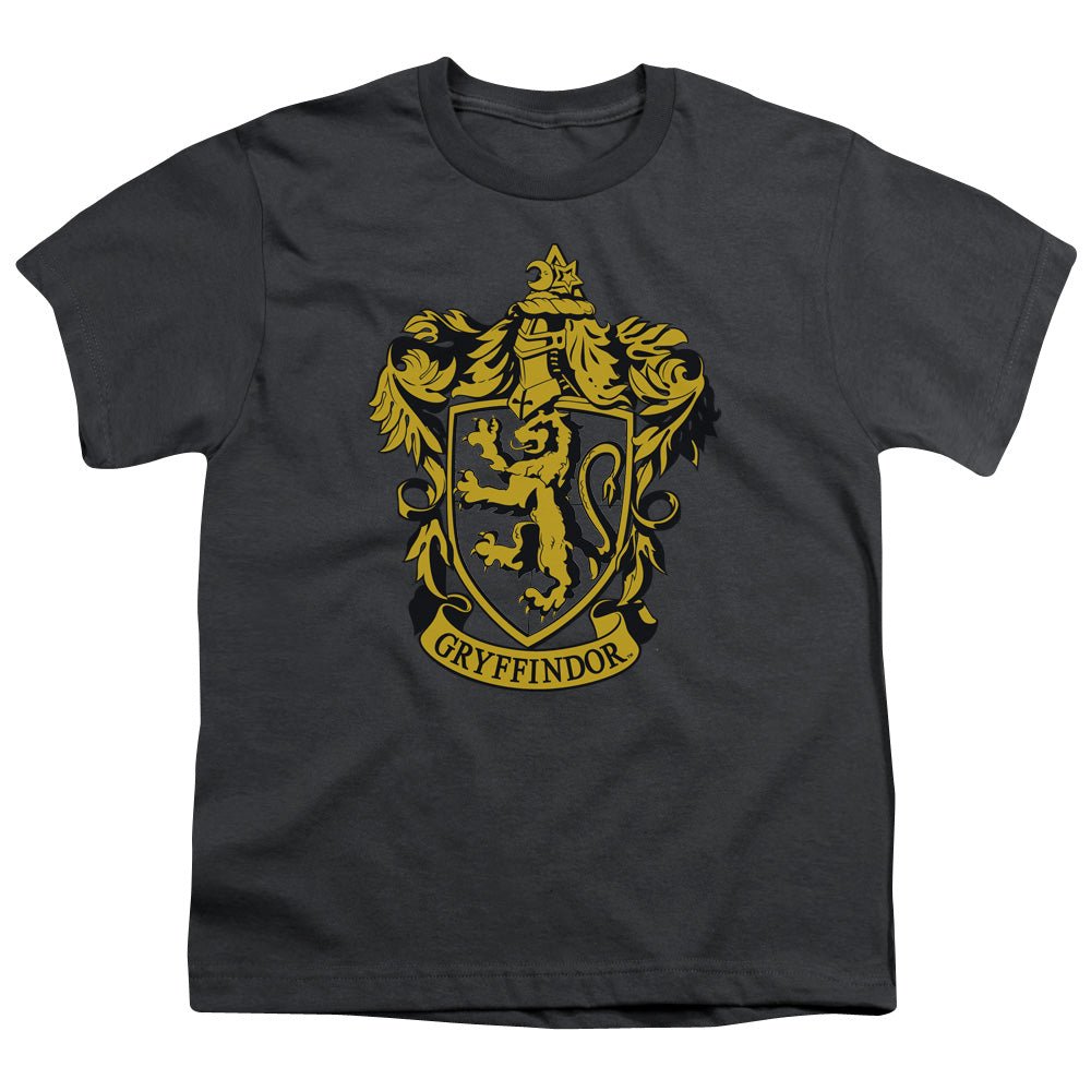 Harry Potter Gryffindor Crest Kids Youth T Shirt Charcoal Officially Licensed - POPvault