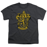 Harry Potter Gryffindor Crest Kids Youth T Shirt Charcoal Officially Licensed - POPvault
