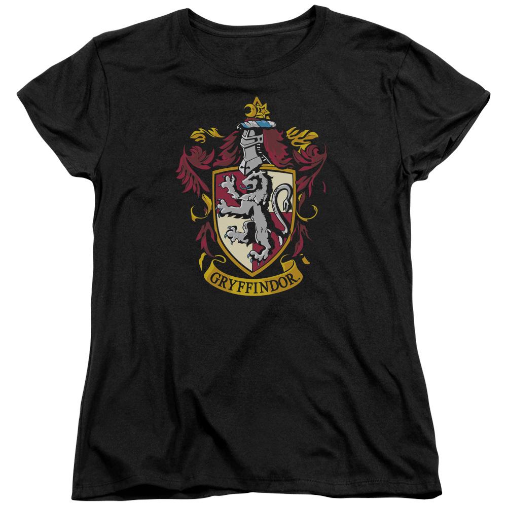 Harry Potter Gryffindor Crest Womens T Shirt Black Officially Licensed - POPvault