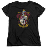 Harry Potter Gryffindor Crest Womens T Shirt Black Officially Licensed - POPvault