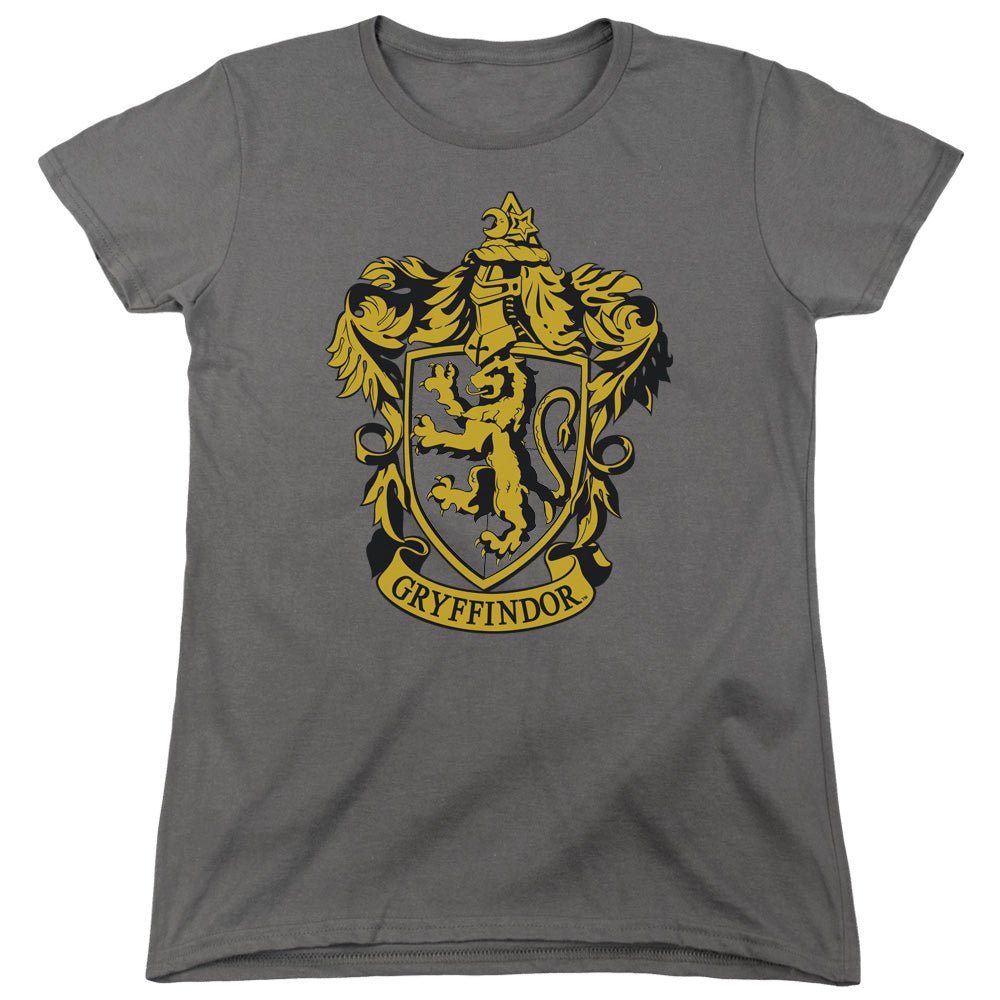 Harry Potter Gryffindor Crest Womens T Shirt Charcoal Officially Licensed - POPvault