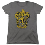 Harry Potter Gryffindor Crest Womens T Shirt Charcoal Officially Licensed - POPvault