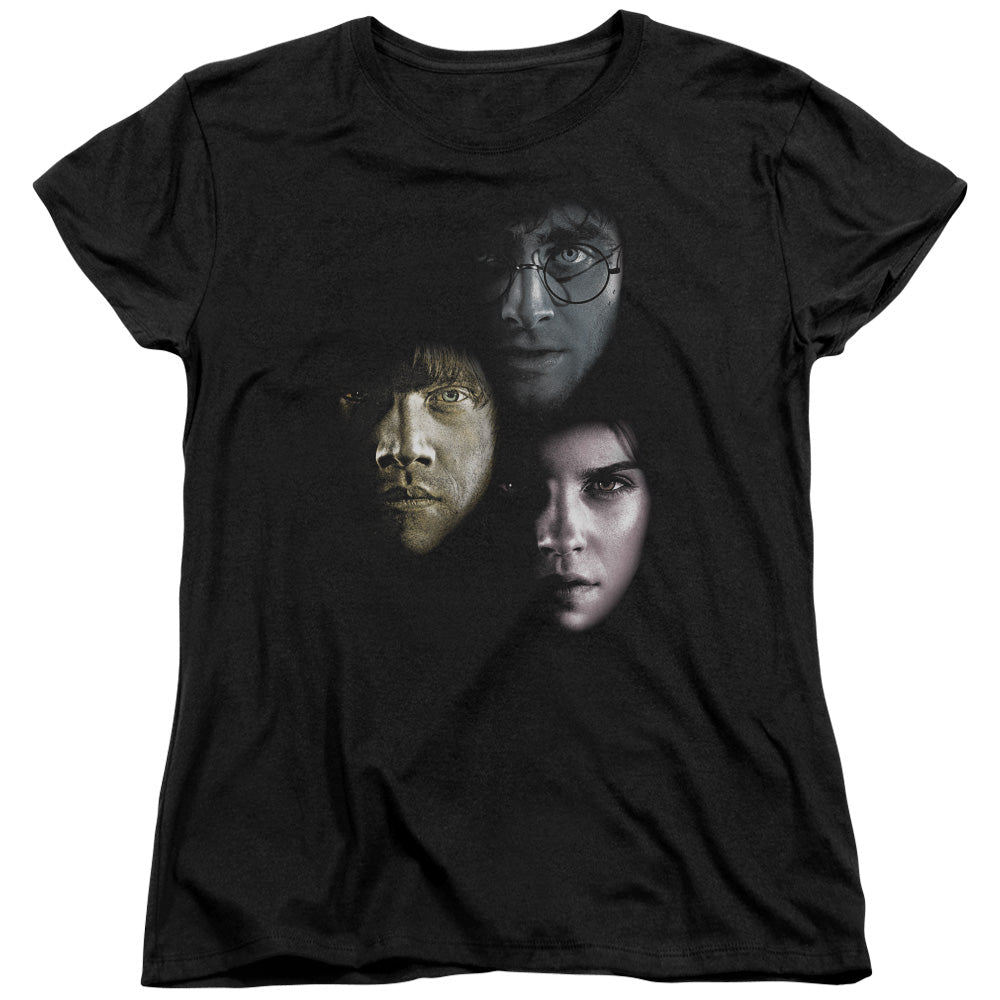 Harry Potter Hero Heads Womens T Shirt Black Officially Licensed - POPvault