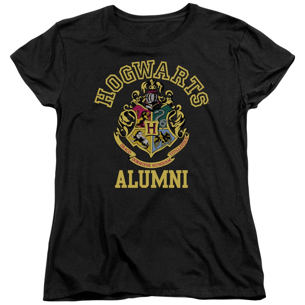 Harry Potter Hogwarts Alumni Womens T Shirt Black Officially Licensed - POPvault