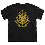 Harry Potter Hogwarts Crest Kids Youth T Shirt Black Officially Licensed - POPvault