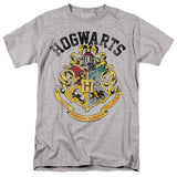 Harry Potter Hogwarts Crest Mens T Shirt Athletic Heather Officially Licensed - POPvault