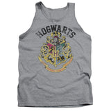 Harry Potter Hogwarts Crest Mens Tank Top Shirt Athletic Heather Officially Licensed - POPvault