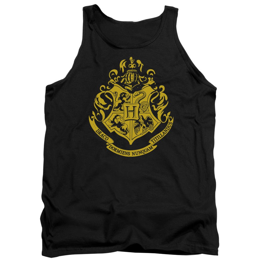 Harry Potter Hogwarts Crest Mens Tank Top Shirt Black Officially Licensed - POPvault