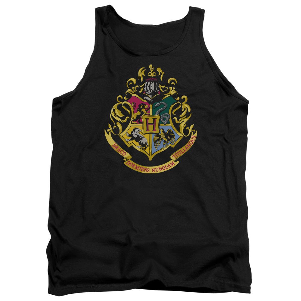 Harry Potter Hogwarts Crest Mens Tank Top Shirt Black Officially Licensed - POPvault
