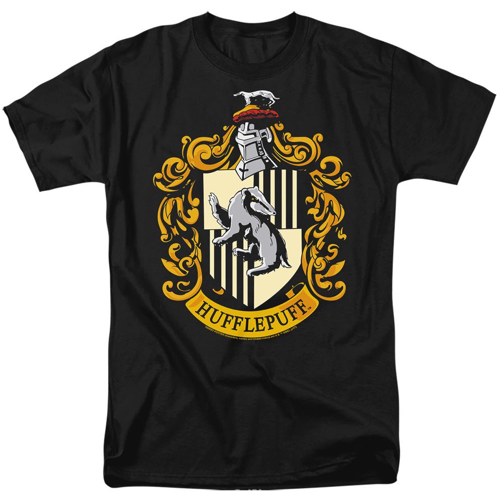 Harry Potter Hufflepuff Crest Mens T Shirt Black Officially Licensed - POPvault