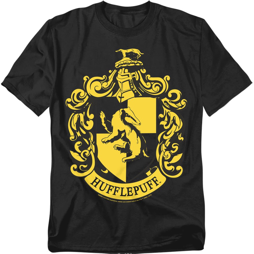 Harry Potter Hufflepuff Crest Mens T Shirt Black Officially Licensed - POPvault