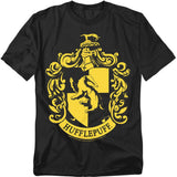 Harry Potter Hufflepuff Crest Mens T Shirt Black Officially Licensed - POPvault