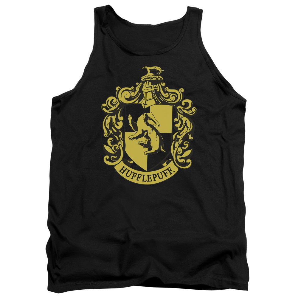 Harry Potter Hufflepuff Crest Mens Tank Top Shirt Black Officially Licensed - POPvault