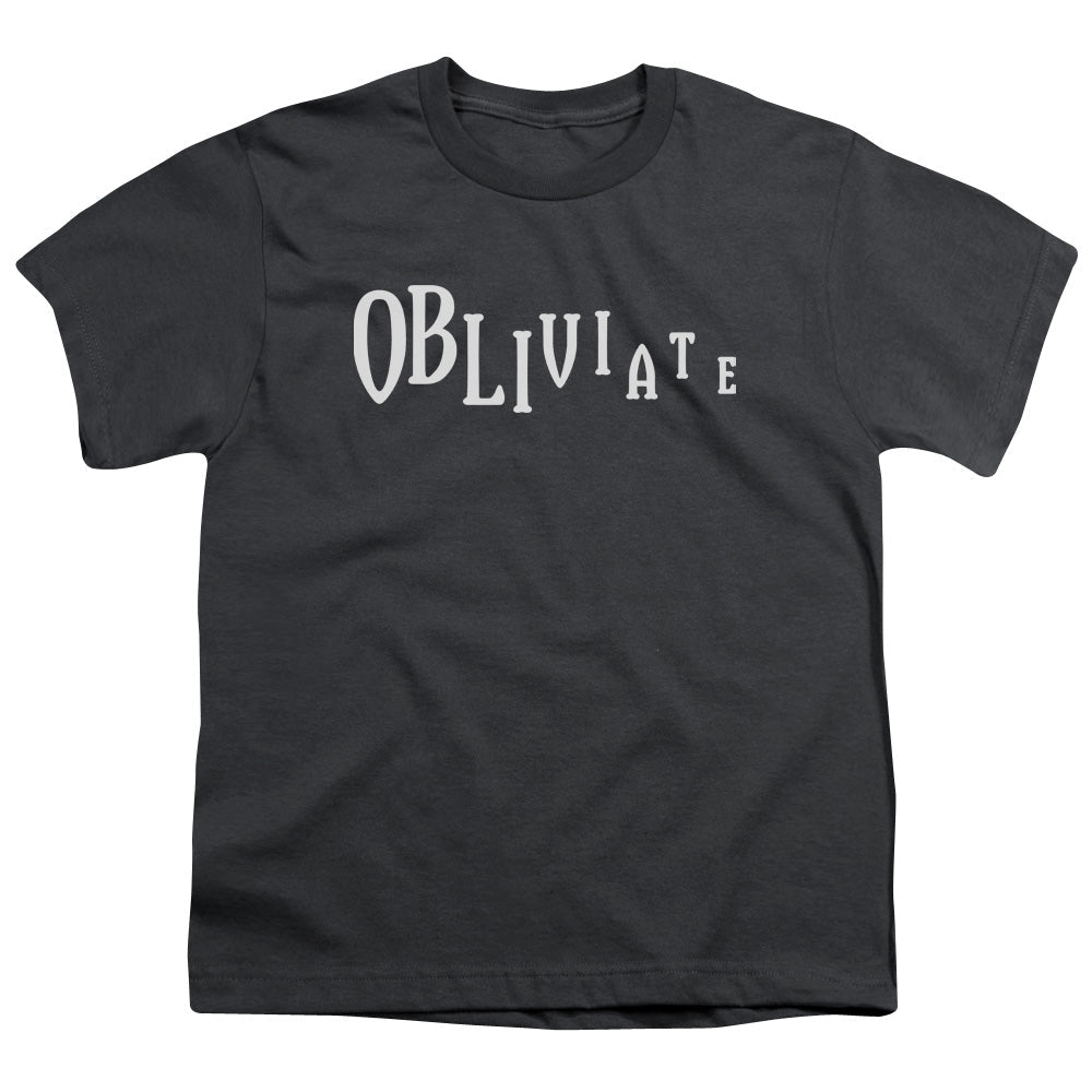 Harry Potter Obliviate Kids Youth T Shirt Charcoal Officially Licensed - POPvault
