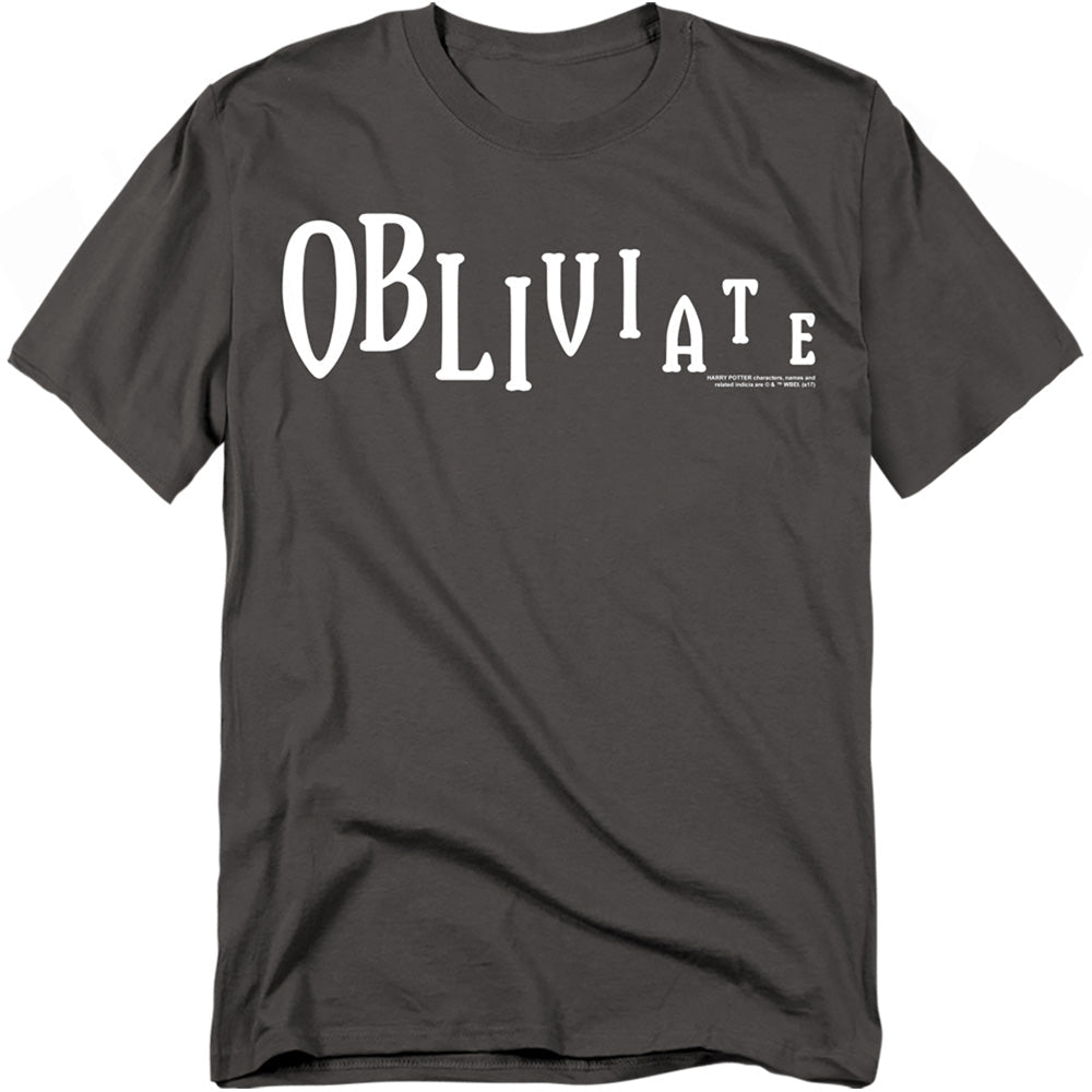 Harry Potter Obliviate Mens T Shirt Charcoal Officially Licensed - POPvault