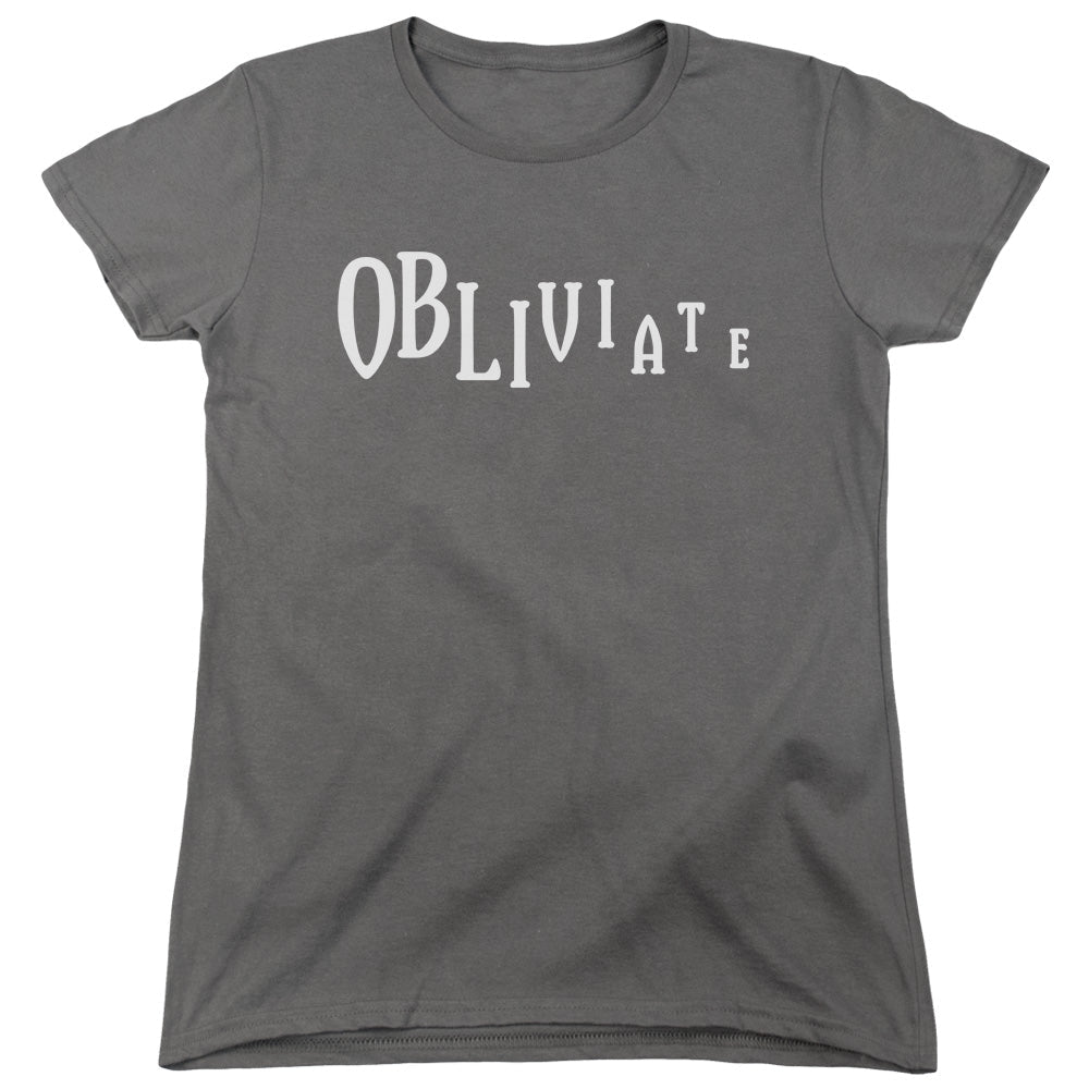 Harry Potter Obliviate Womens T Shirt Charcoal Officially Licensed - POPvault