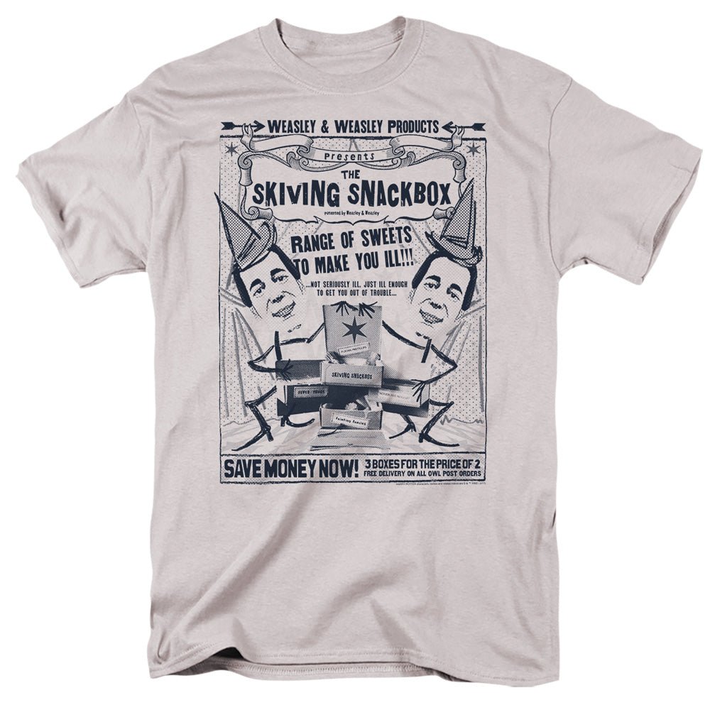 Harry Potter Skiving Snackbox Mens T Shirt Silver Officially Licensed - POPvault