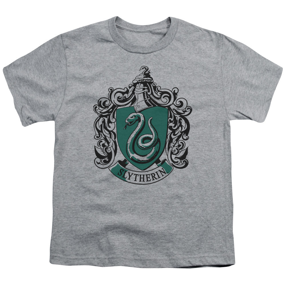 Harry Potter Slytherin Crest Kids Youth T Shirt Athletic Heather Officially Licensed - POPvault