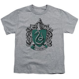 Harry Potter Slytherin Crest Kids Youth T Shirt Athletic Heather Officially Licensed - POPvault