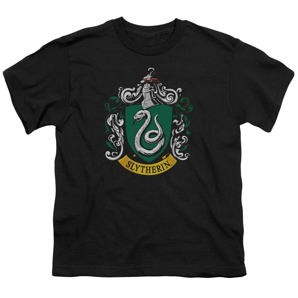 Harry Potter Slytherin Crest Kids Youth T Shirt Black Officially Licensed - POPvault
