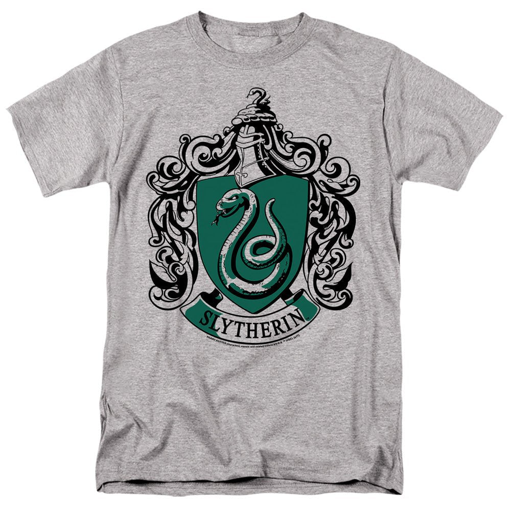 Harry Potter Slytherin Crest Mens T Shirt Athletic Heather Officially Licensed - POPvault