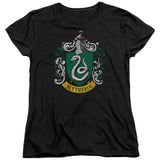 Harry Potter Slytherin Crest Womens T Shirt Black Officially Licensed - POPvault