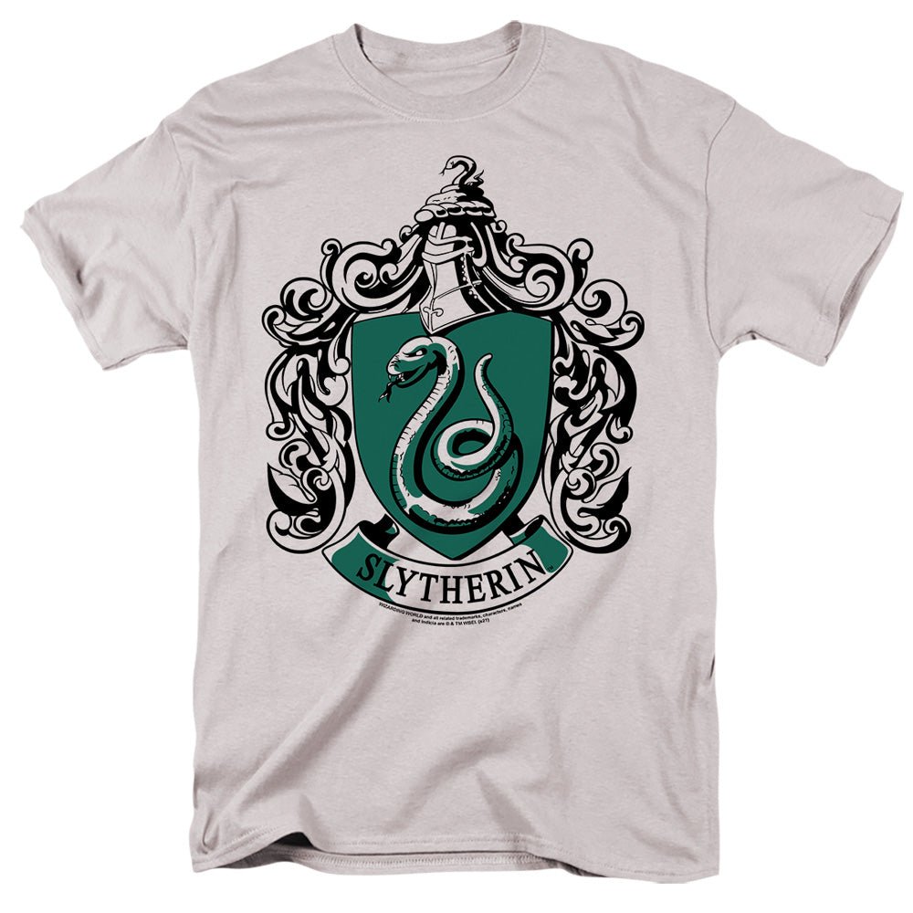 Harry Potter Slytherine Crest Mens T Shirt Silver Officially Licensed - POPvault