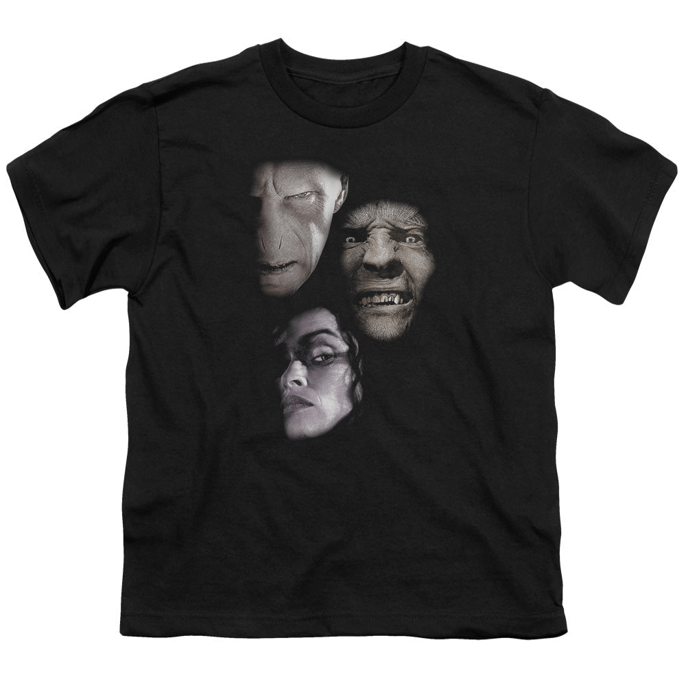 Harry Potter Villian Heads Kids Youth T Shirt Black Officially Licensed - POPvault