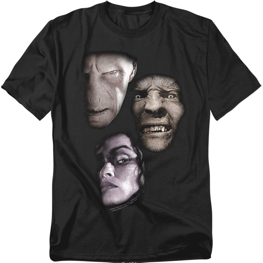 Harry Potter Villian Heads Mens T Shirt Black Officially Licensed - POPvault
