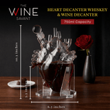 Heart Whiskey & Wine 750 ml Decanter Set With Organ Aerator - POPvault