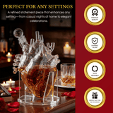Heart Whiskey & Wine 750 ml Decanter Set With Organ Aerator - POPvault