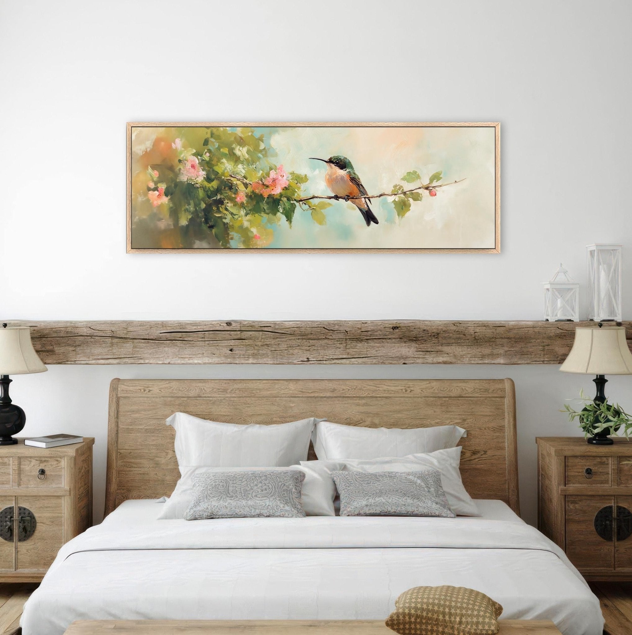 Hummingbird Wall Art Framed - Moody Canvas Art - POPvault