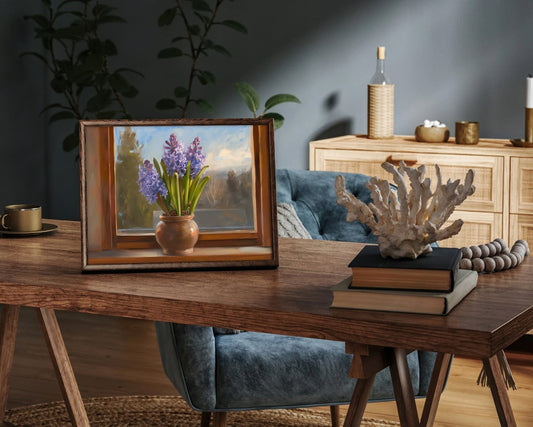 Hyacinth Flower In A Pot Print - Canvas Print