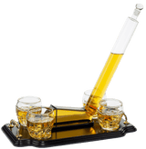 Ice Hockey 750 ml Whiskey Decanter Set With 4 8 Oz. Helmet Whiskey Glasses - POPvault