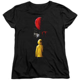 IT Red Balloon Womens T Shirt Black Officially Licensed - POPvault