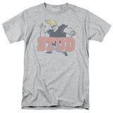 Johnny Bravo Stud Mens T Shirt Athletic Heather Officially Licensed - POPvault