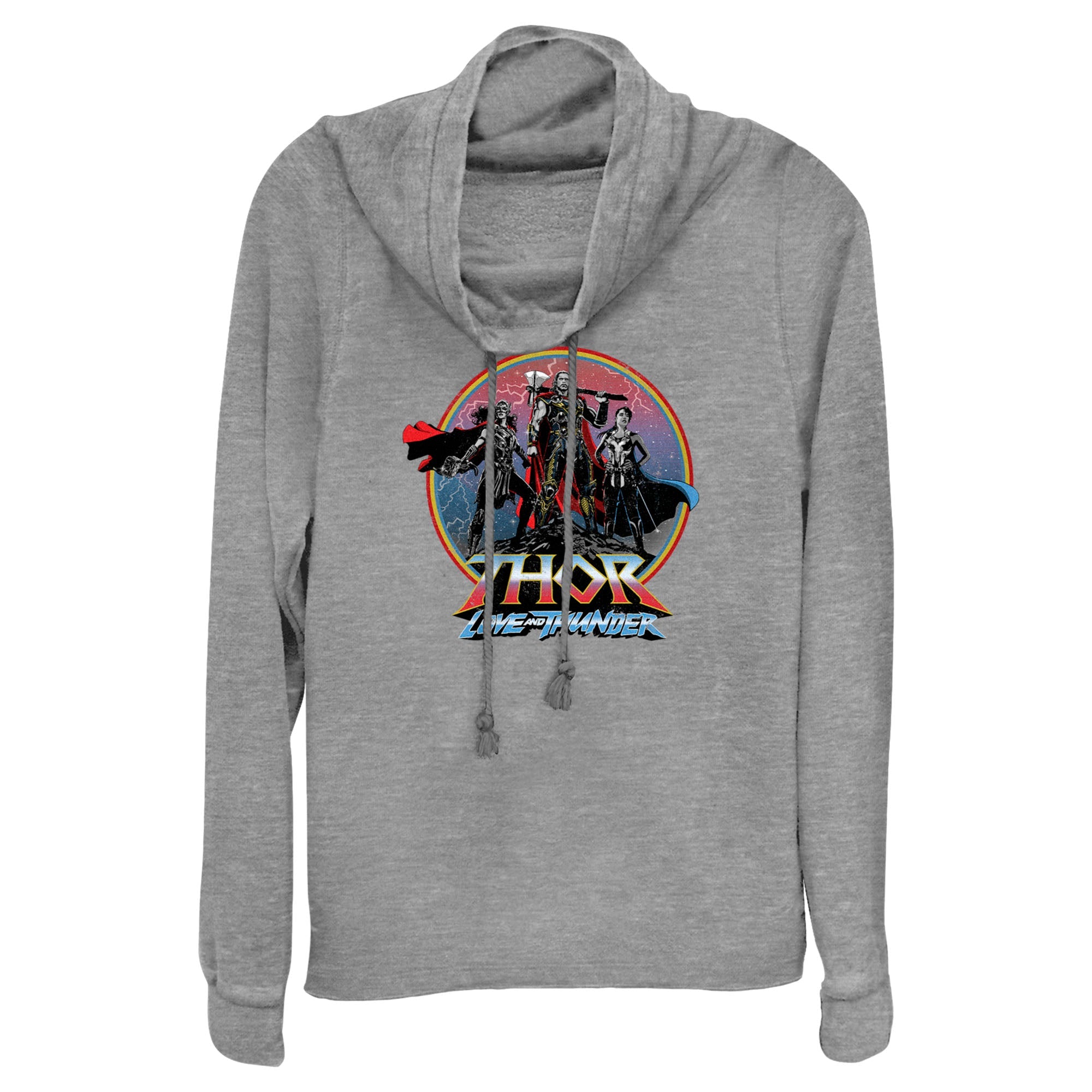 Junior's Marvel Asgardians Circle Badge Cowl Neck - POPvault