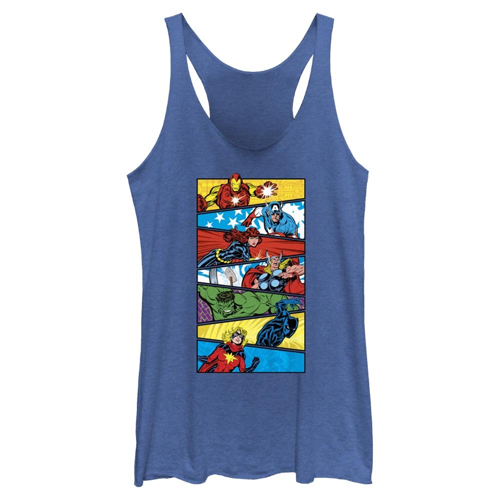 Junior's Marvel Avengers Classic Avengers Panel Stack Tank Top - POPvault