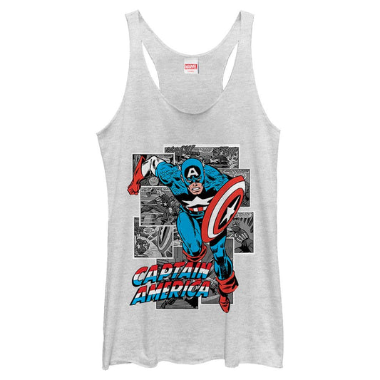 Junior's Marvel Comic Cap Tank Top - Tank Top